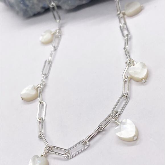 NEW FP x Luna Norte Heart Shaped Mother Of Pearl Anklet - Picture 9 of 14